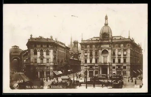 AK Milano, Piazza Elittica, Strassenbahn