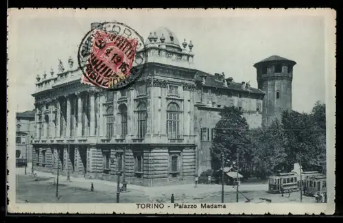AK Torino, Palazzo Madama, Strassenbahn