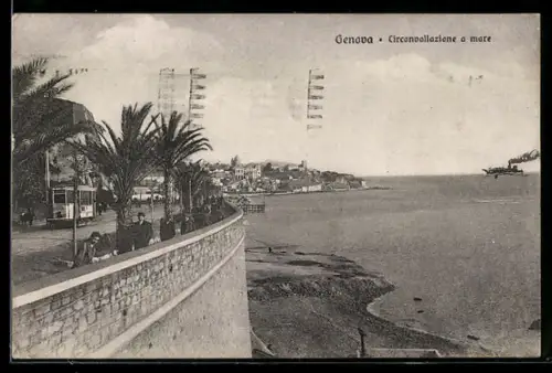 AK Genova, Circonvallazione a Mare, Strassenbahn