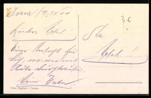 AK Torino, Via Cernaia, Strassenbahn