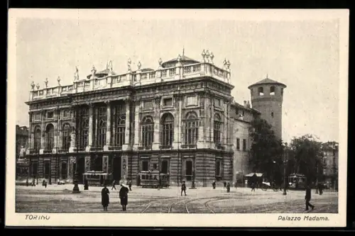 AK Torino, Palazzo Madam, Strassenbahn