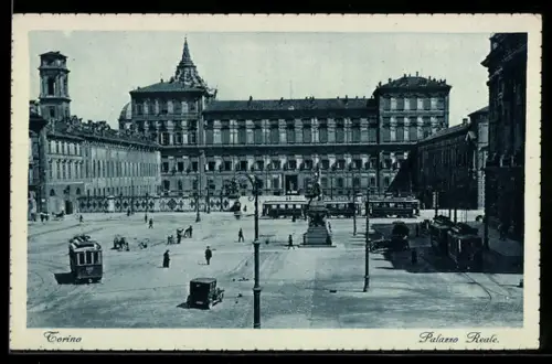 AK Torino, Palazzo Reale, Strassenbahn