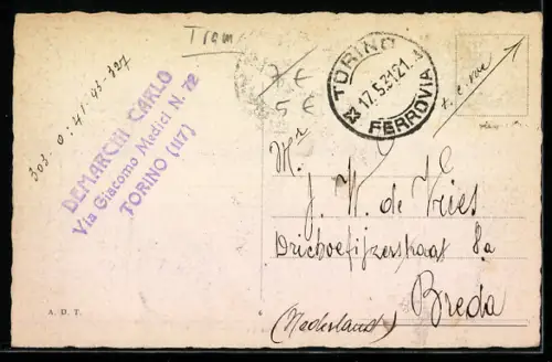 AK Torino, Piazza Castello, Strassenbahn