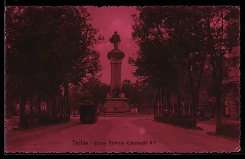 AK Torino, Corso Vittorio Emanuele IIo, Strassenbahn