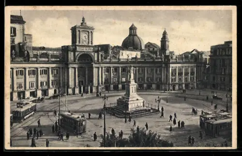 AK Napoli, Piazza Dante, Strassenbahn