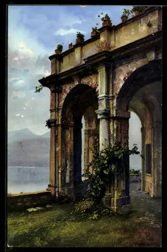 AK Morcote /Lago di Lugano, Arkaden mit Seeblick
