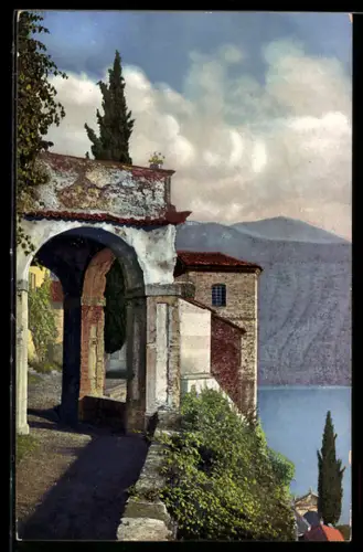 AK Morcote /Lago di Lugano, Arkaden und Seeblick