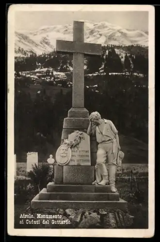 AK Airolo, Monumento ai Caduti del Gottardo