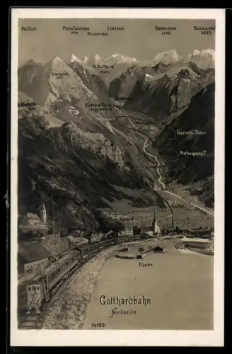 AK Flüelen, Gotthardbahn, Nordseite