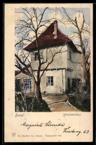 AK Basel, Wettsteinhaus mit Garten