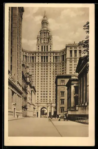AK New York, NY, Chambre Street, looking eastward from Broadway, Emigrant Savings Bank Building