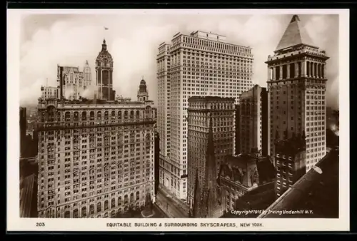 AK New York, NY, Equitable Building and Surrounding Skycrapers