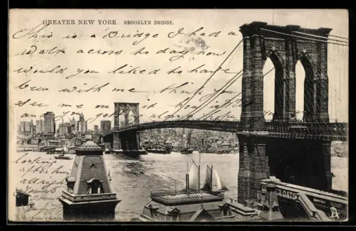 AK New York, NY, Brooklyn Bridge