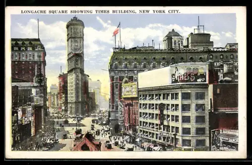 AK New York, NY, Longacre Square showing Times Building