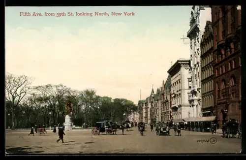 AK New York, NY, Fifth Ave. from 59th St. looking north