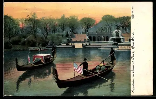 AK New York, NY, Gondolas in Central Park