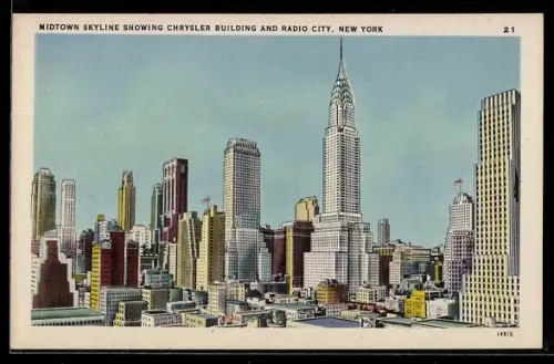 AK New York, NY, Midtown Skyline showing Chrysler Building and Radio City