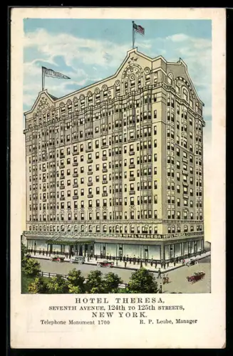 AK New York, NY, Hotel Theresa, Seventh Avenue, 124th to 125th Street