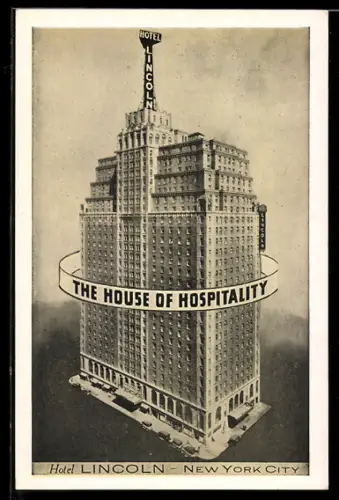AK New York, NY, Hotel Lincoln, 44th to 45th Streets at 8th Avenue, Pres. Maria Kramer