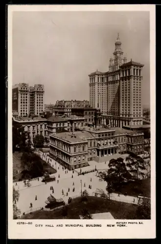 AK New York, NY, City Hall and Municipal Building, Art Deco