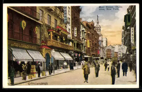 AK New York, NY, Mott Street in Chinatown
