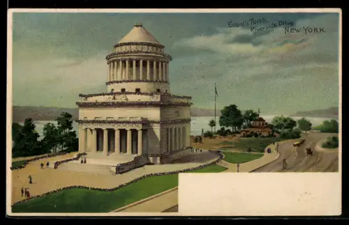 Lithographie New York, NY, Grants Tomb, Riverside Drive