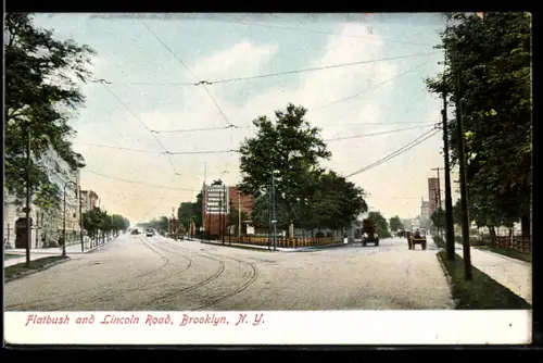 AK New York, NY, Flatbush and Lincoln Road in Brooklyn