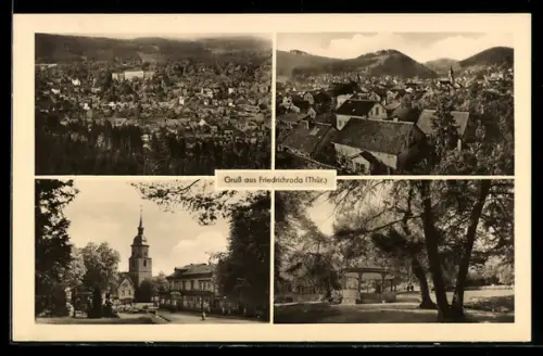 AK Friedrichroda in Thür., Ortsansicht, Kirche, Kurpark