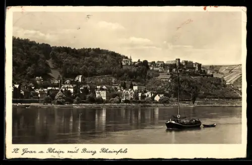 AK St. Goar a. Rhein, Ort mit Burg Rheinfels