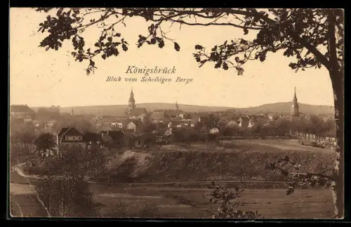 AK Königsbrück, Ortsansicht vom Scheibigen Berge