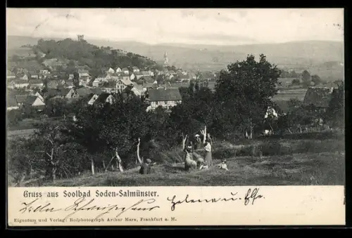 AK Soden-Salmünster, Gesamtansicht des Ortes mit Umgebung
