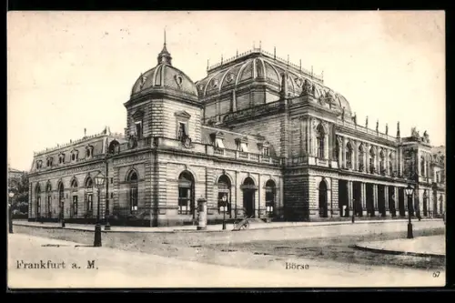 AK Frankfurt a. M., Börse mit Strasse