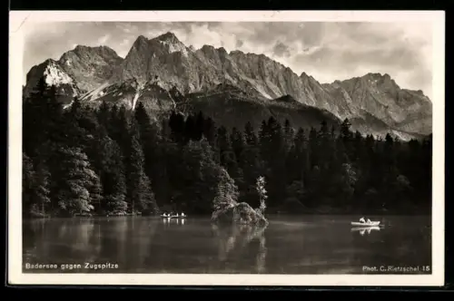AK Grainau, Badersee gegen Zugspitze
