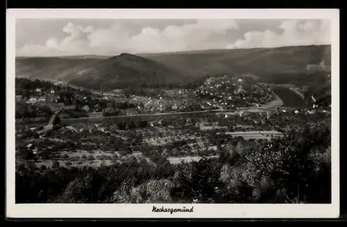 AK Neckargemünd, Panoramaansicht des Ortes mit Neckartal