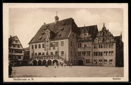 AK Heilbronn a. N., Rathaus, Panorama