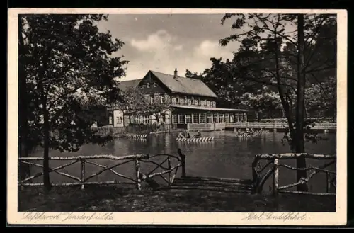 AK Jonsdorf /Sa., Hotel Gondelfahrt, mit Bootspartie