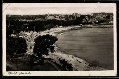 AK Eckernförde, Strandpromenade, Ostseestrand, Stadtansicht
