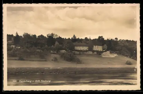 AK Heidelberg, Stift Neuburg, vom Wasser gesehen