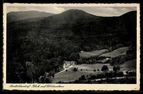 AK Stadtoldendorf, Gasthof Schützenhaus mit Umgebung aus der Vogelschau
