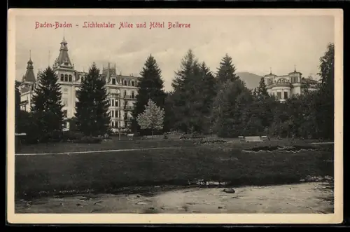 AK Baden-Baden, Lichtentaler Allee, Hotel Bellevue