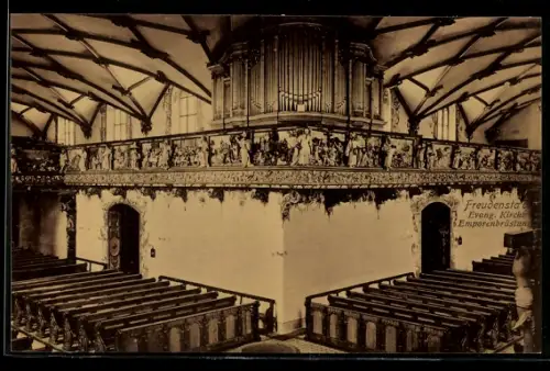 AK Freudenstadt, Evang. Kirche, Emporenbrüstung mit Orgel