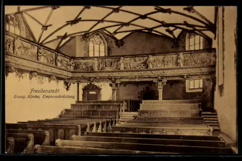 AK Freudenstadt, Evang. Kirche, Emporenbrüstung