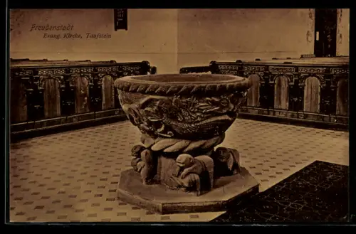 AK Freudenstadt, Evang. Kirche, Taufstein