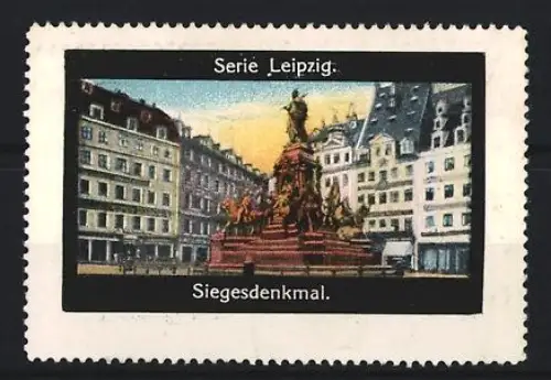 Reklamemarke Leipzig, Siegesdenkmal 1871, Denkmal mit Reiterstatue