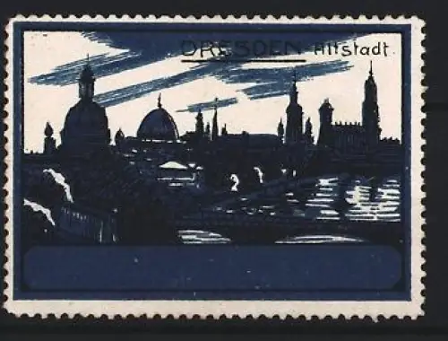 Reklamemarke Dresden, Altstadt, Stadtsilhouette