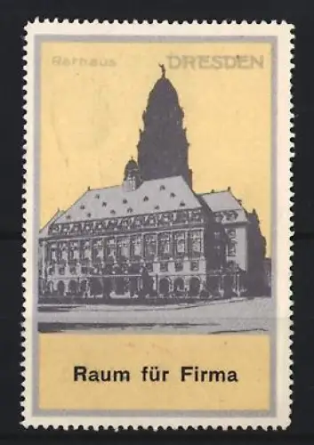 Reklamemarke Dresden, Ortspartie mit Rathaus