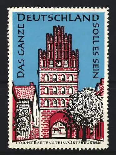 Reklamemarke Bartenstein, Stadttor Illustration
