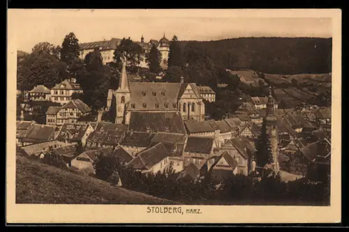 AK Stolberg /Harz, Schloss, Kirche, Stadtansicht