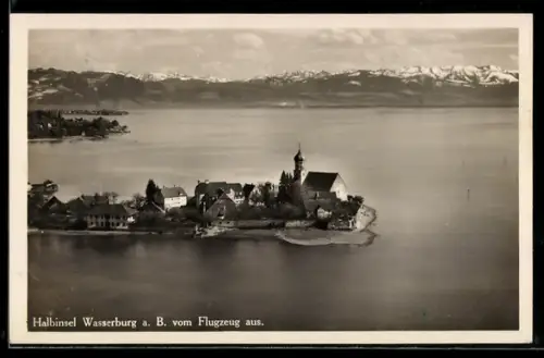 AK Wasserburg a. B., Halbinsel vom Flugzeug aus