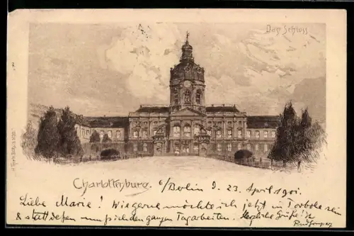 Künstler-AK Berlin-Charlottenburg, Das Schloss